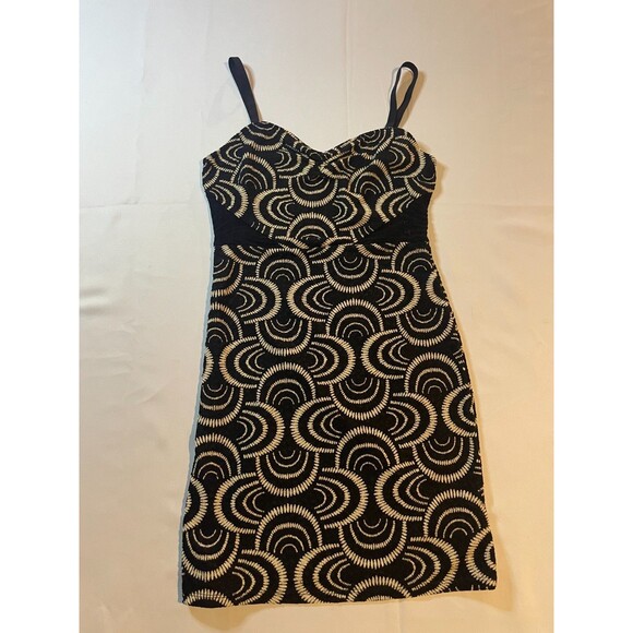 Free People Black Mini Bodycon Dress Womens Small Sweetheart Knee Length Party - Picture 1 of 5